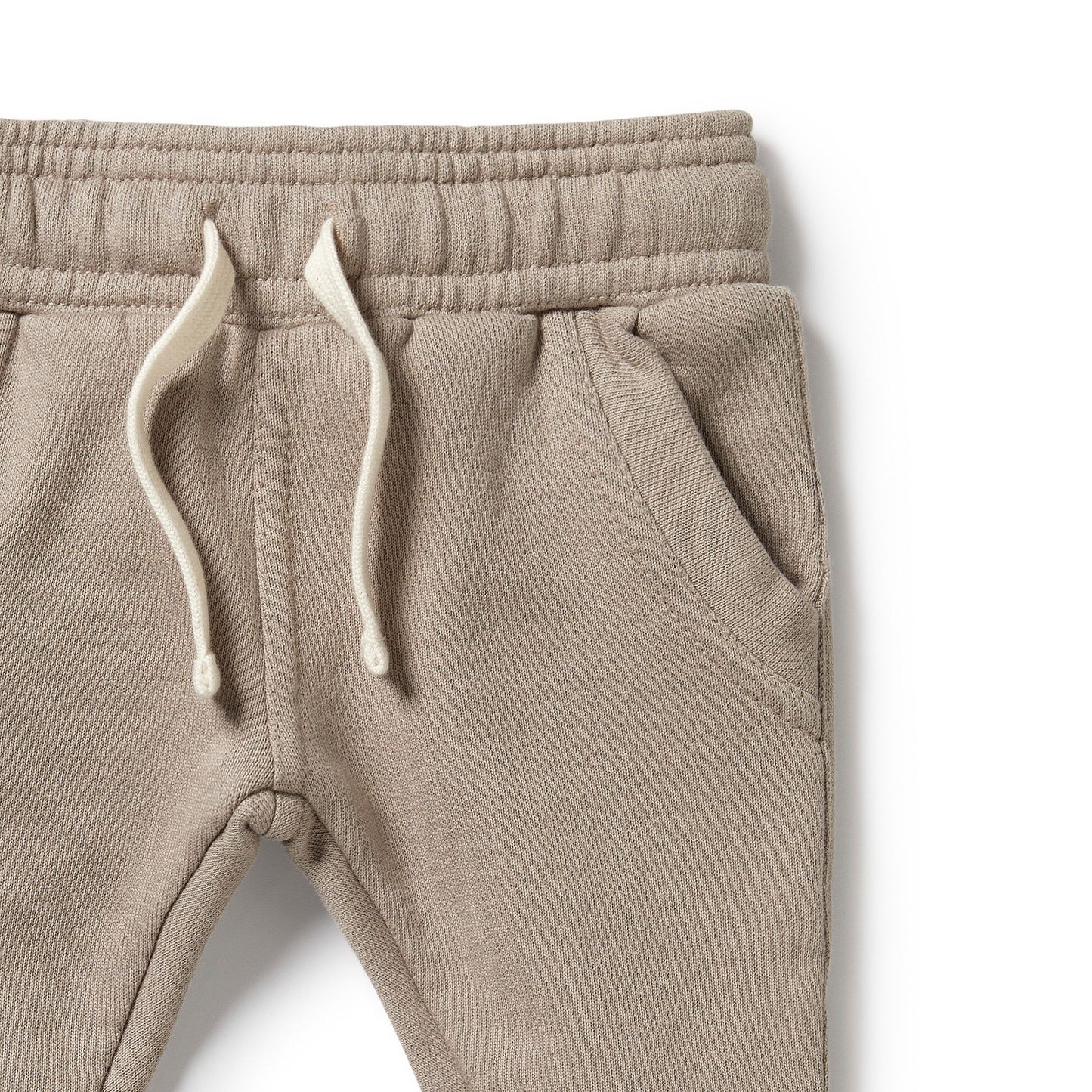 Organic Cotton French Terry Sweat Pant . Stone