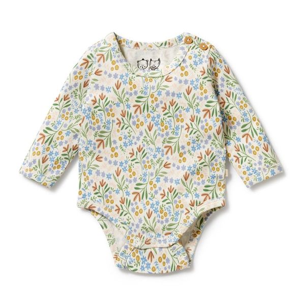 Organic Cotton Envelope Bodysuit . Tinker Floral