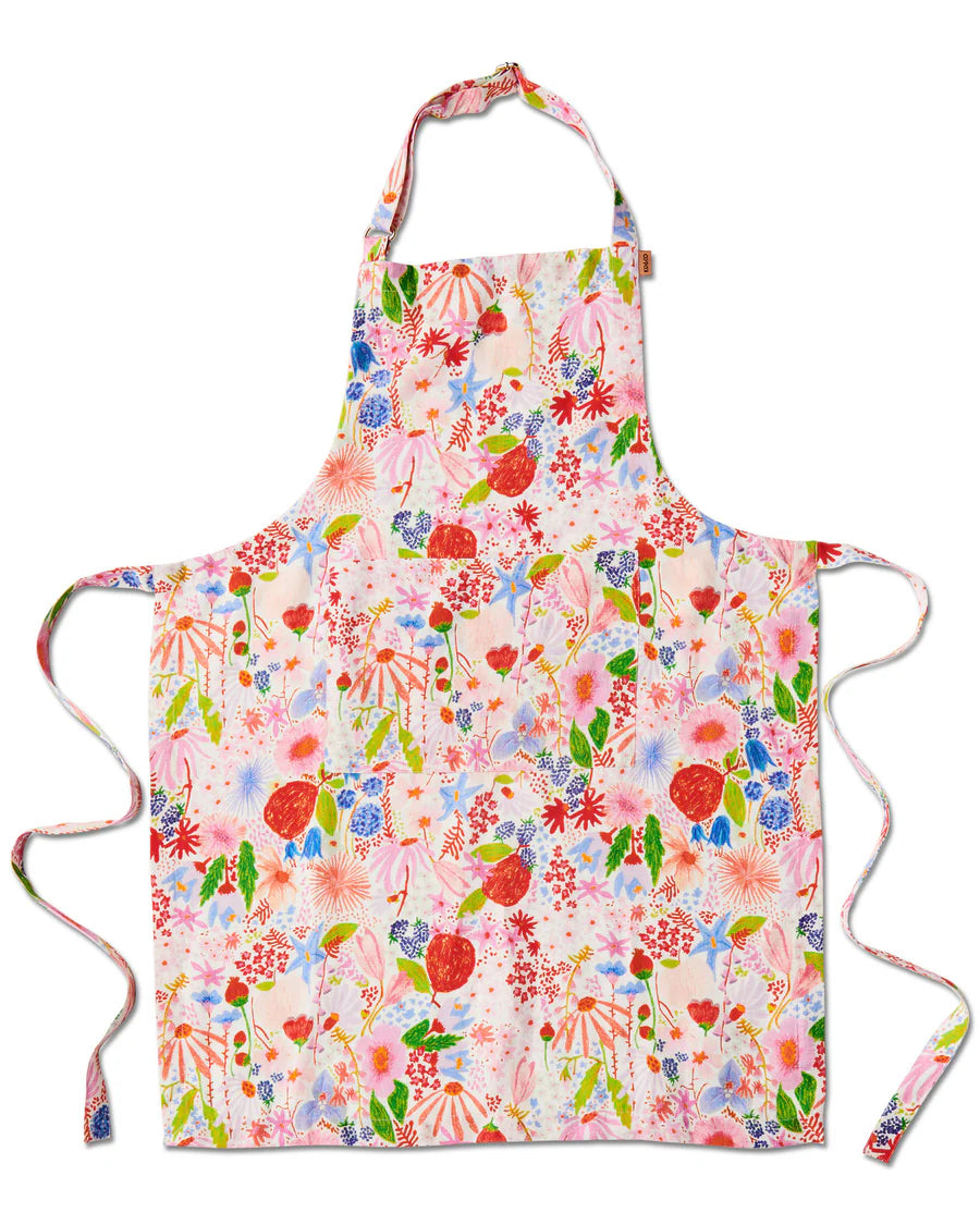 Linen Apron . Meandering Meadow
