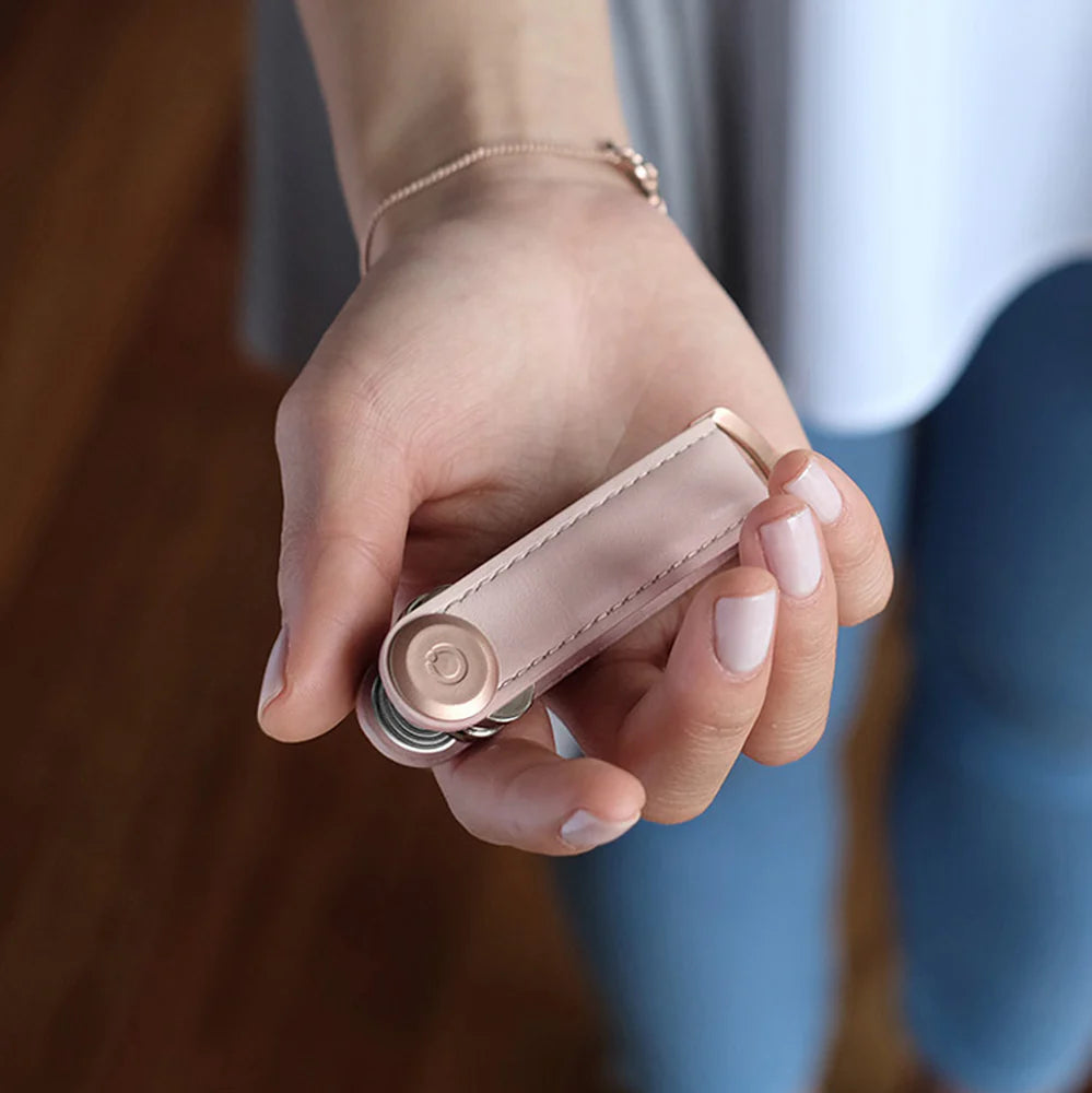 Orbitkey Key Organiser . Blush with Blush Stitching