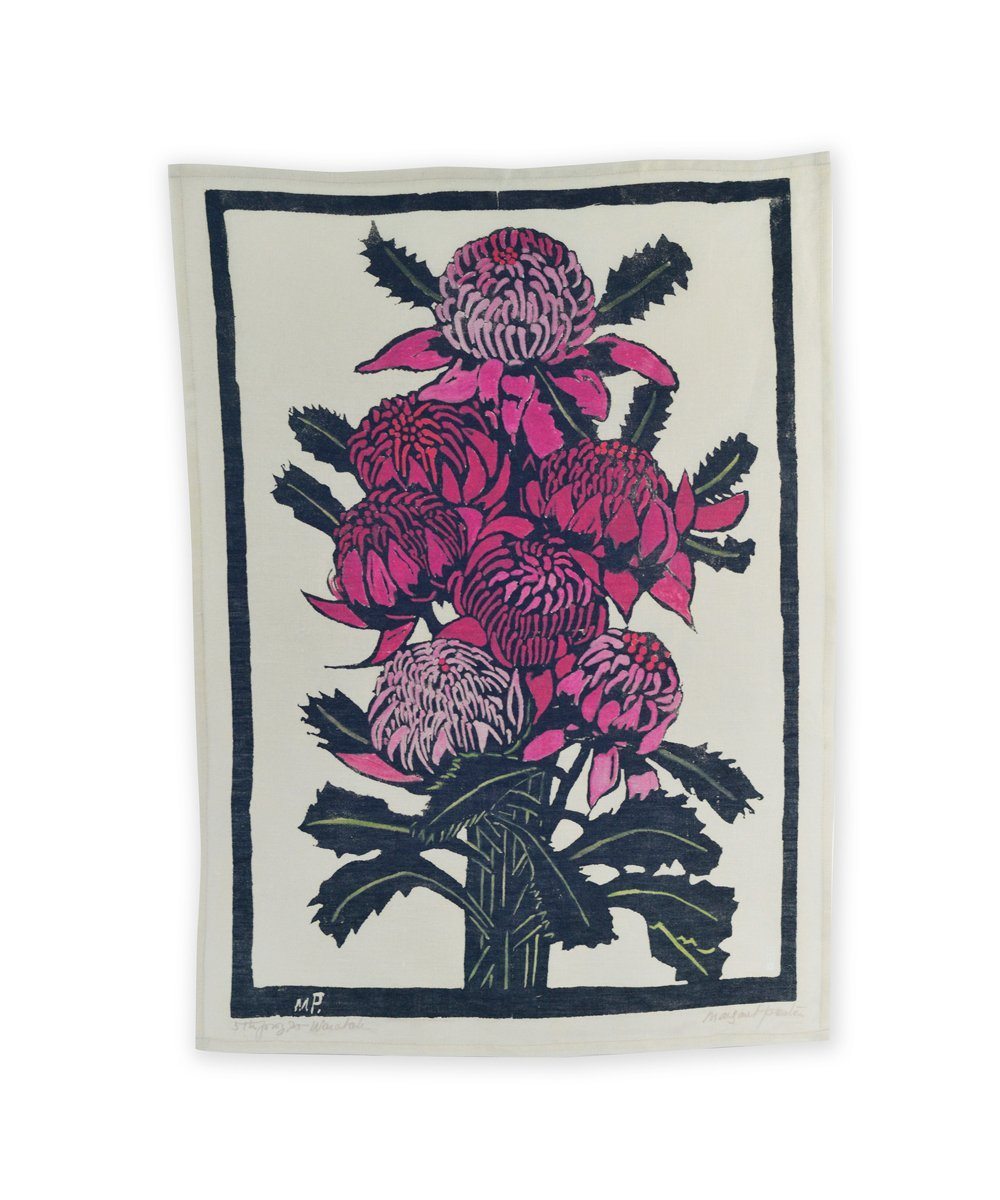 Art t towel . Waratah's x Margaret Preston