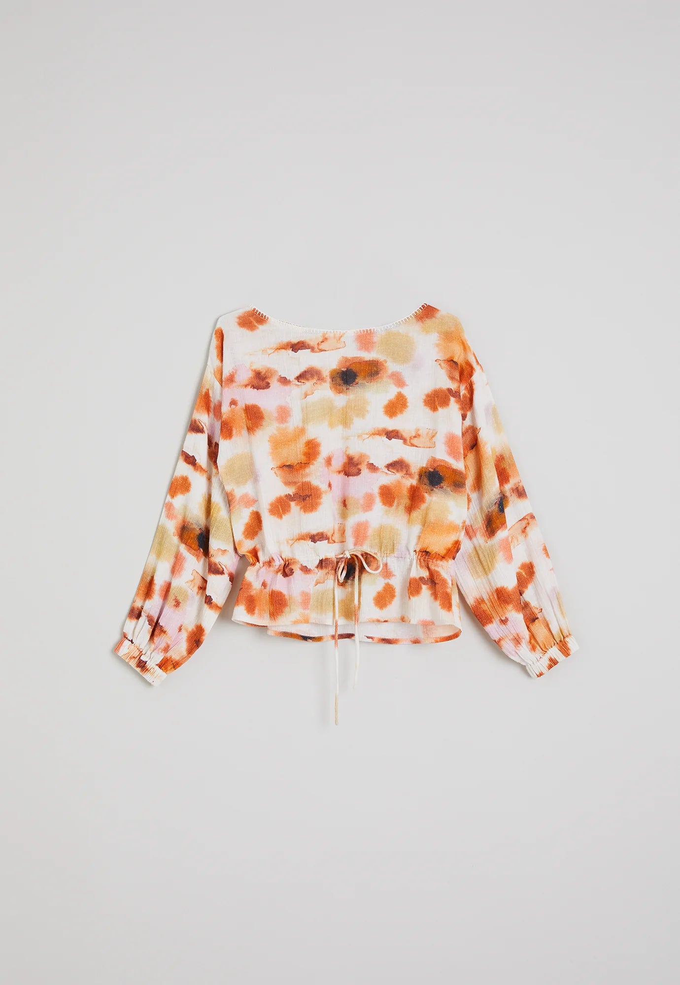 Ophelia Boat Neck Blouse - Pink Watercolour