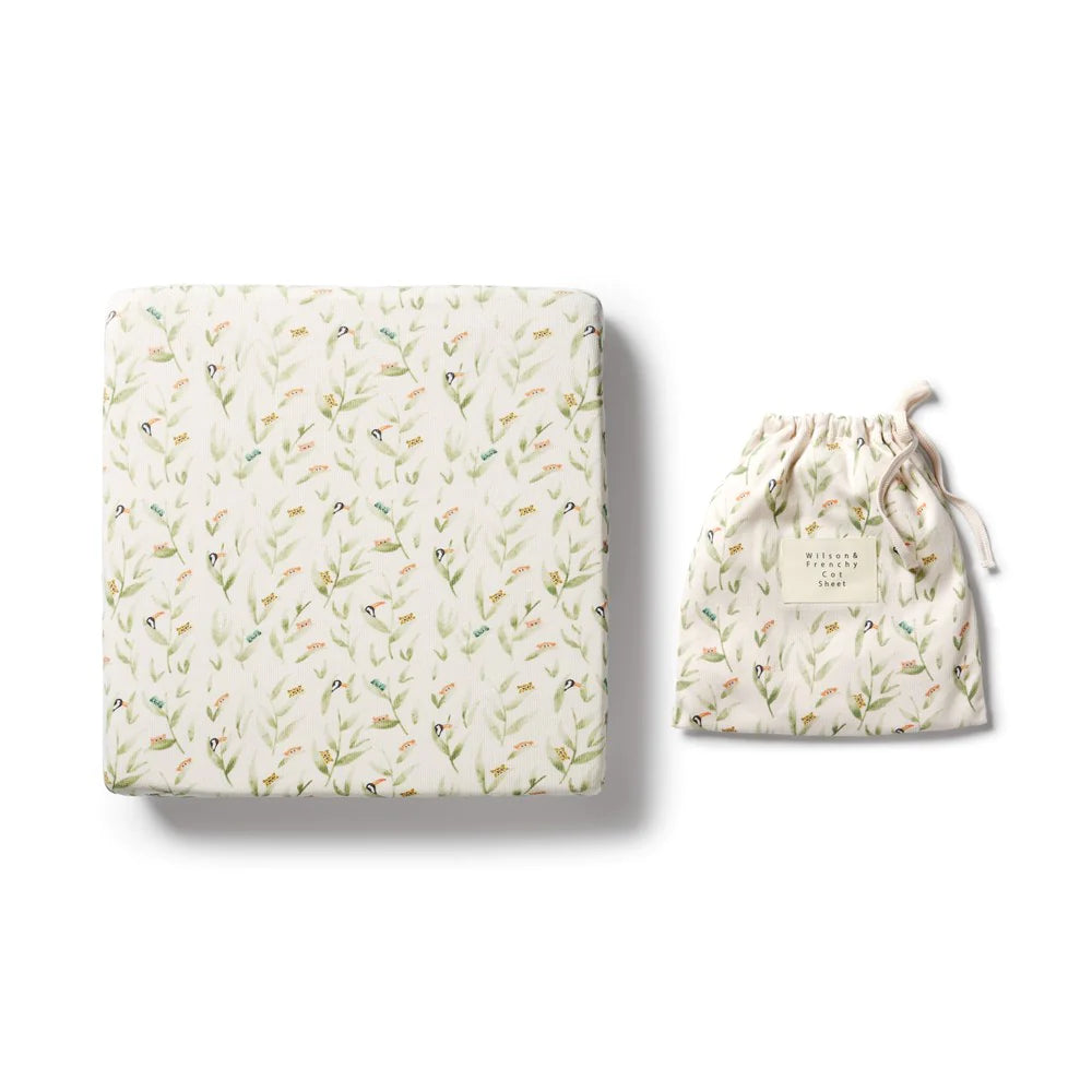 Organic Cotton Fitted Cot Sheet . Peek A Boo