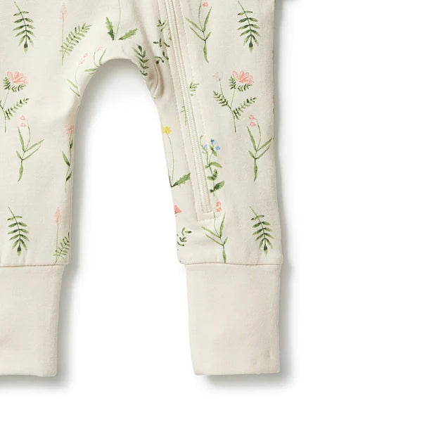 Organic Cotton Zipsuit . Wild Flowers