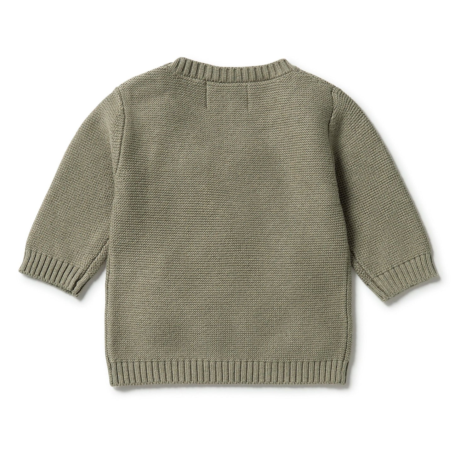 Knitted Stripe Pocket Jumper . Dark Ivy