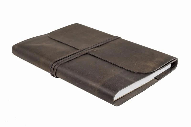 Leather Wrap Journal Refillable . Charcoal