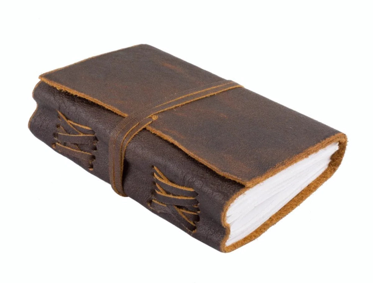 Leather Bound Wrap Journal . Espresso