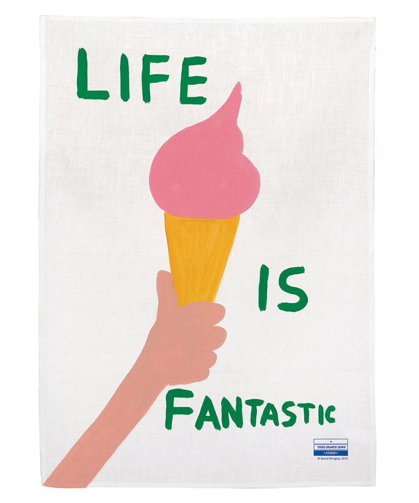 David Shrigley Life is Fantastic t towel art Australia