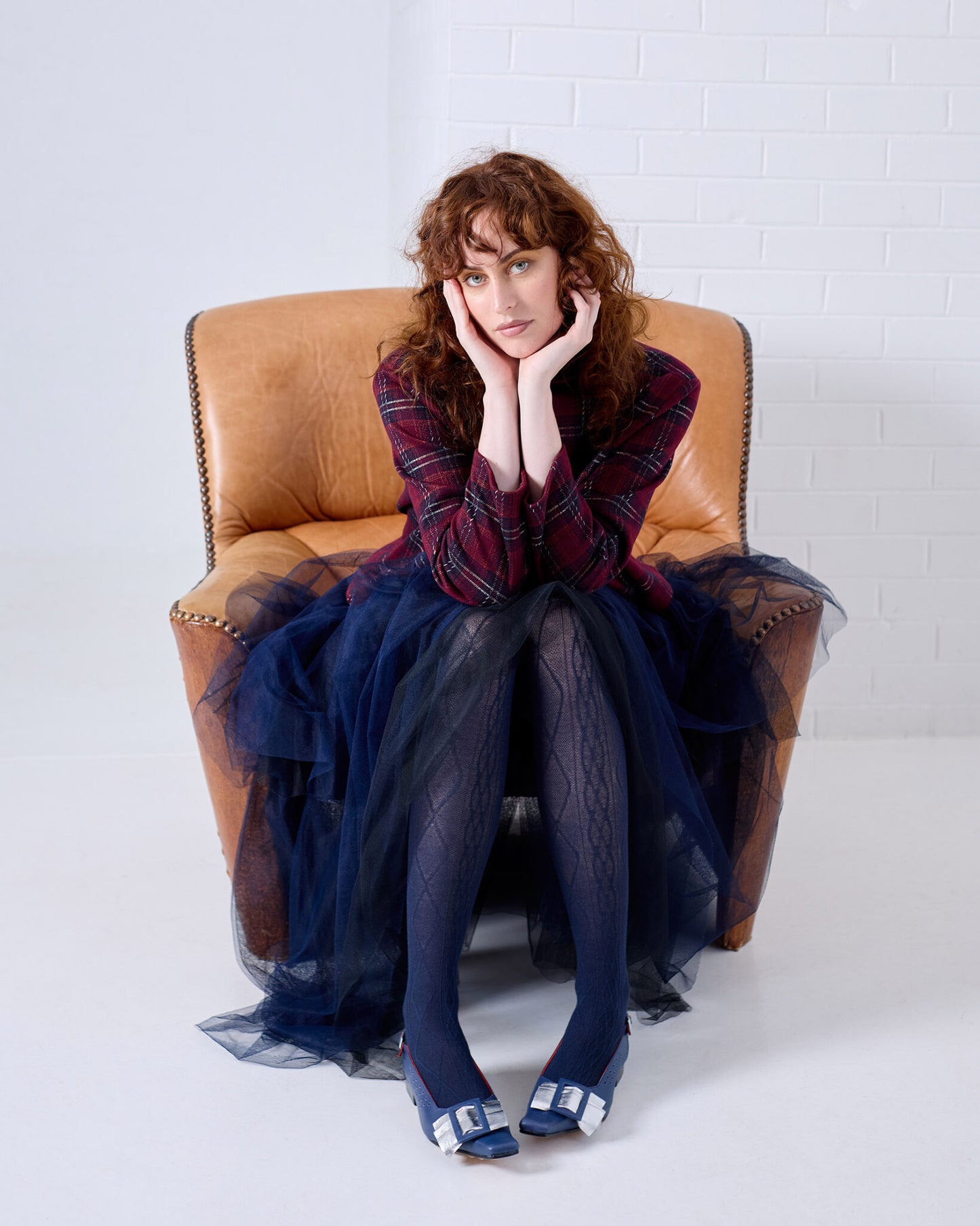 Aran Cashmere Tights . Navy