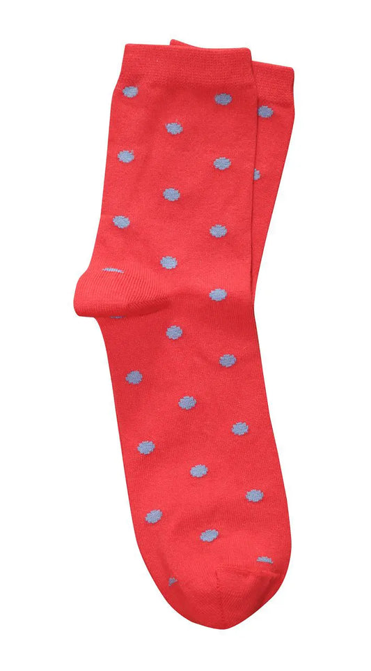Cotton Socks . Dots . Red .
