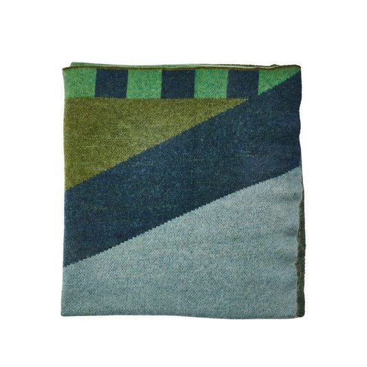 Geometric Green Mohair Throw