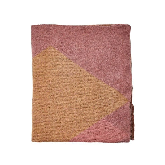Geometric Pink Mohair Throw