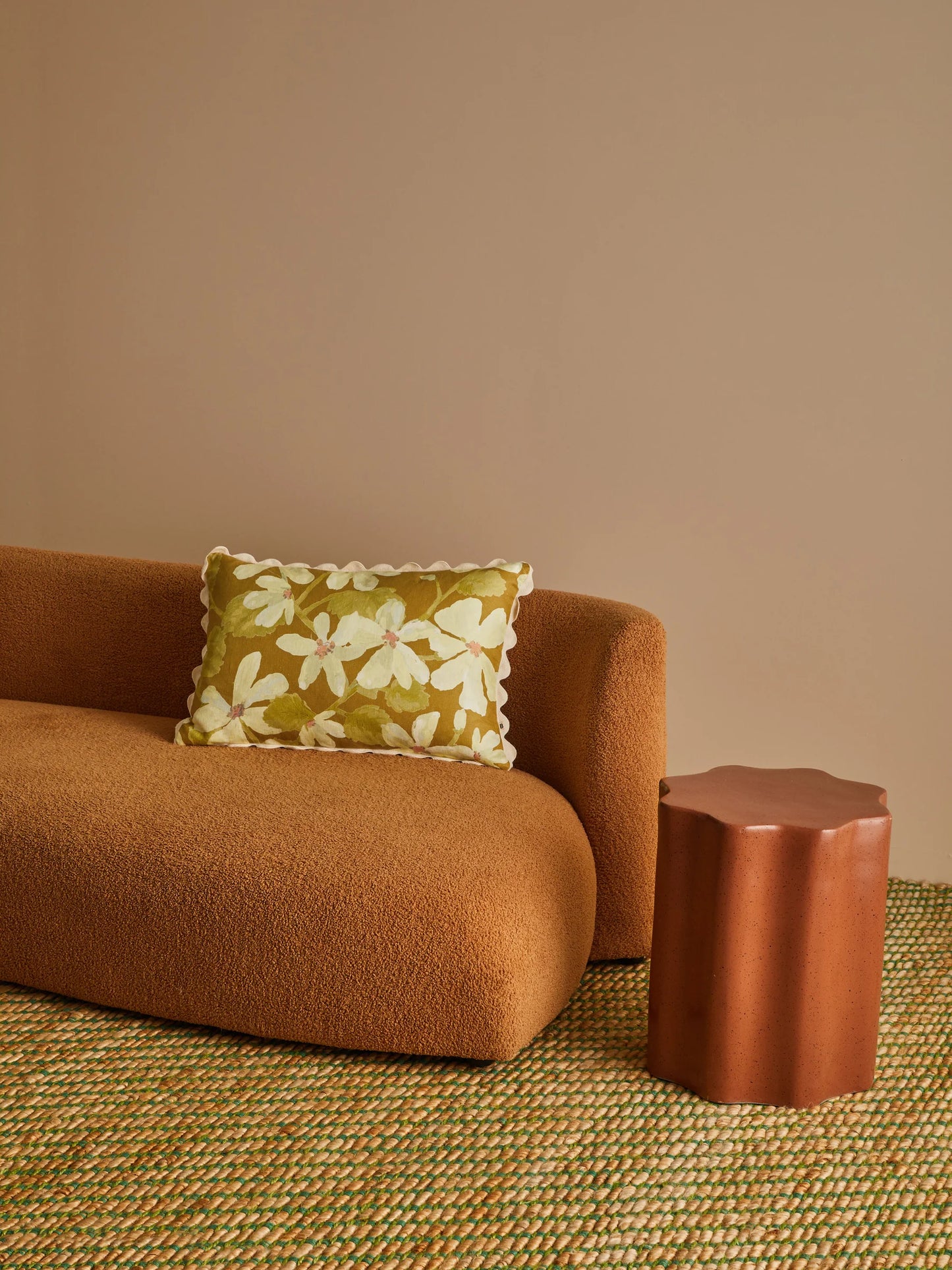 Cushion . Violet Mustard . 60cm x 40cm
