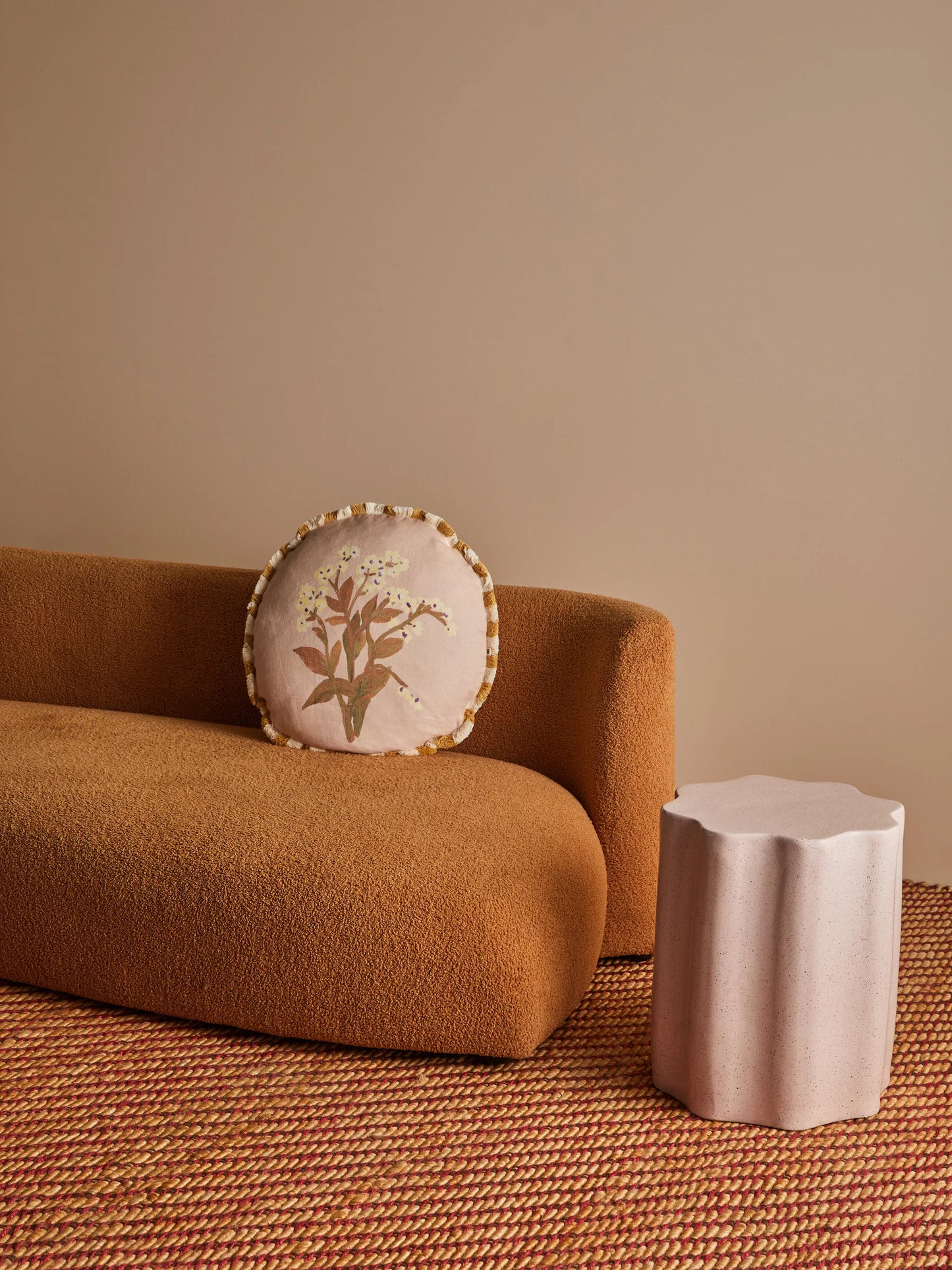 Cushion Round . Forget Me Not . 50cm