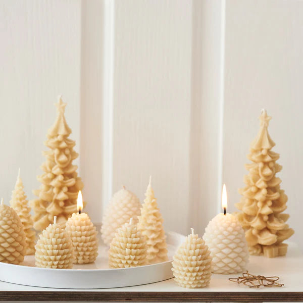 Australian Beeswax candles . Pine Cones . Set of Two . Small