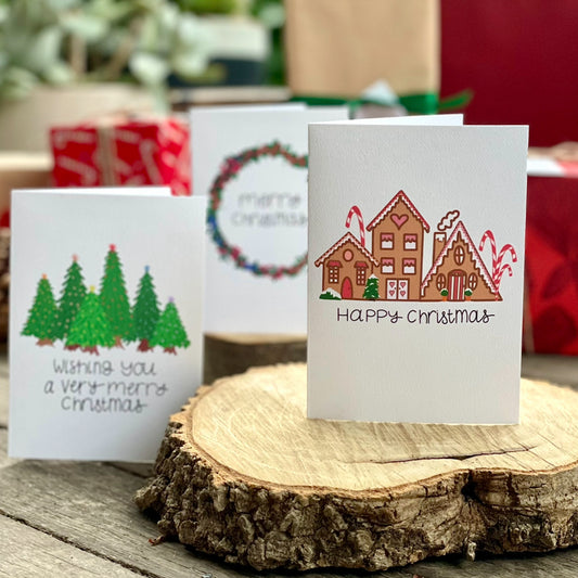 Christmas Card . Gingerbread Houses