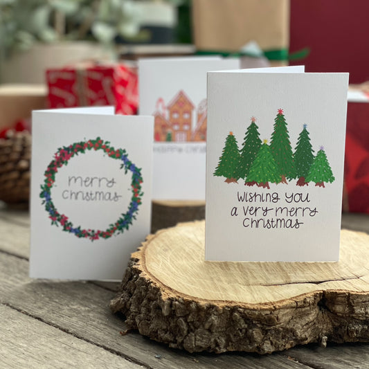 Christmas Card . Pine Trees