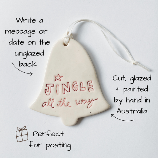 Handmade Ceramic Christmas Ornament . Jingle All The Way!