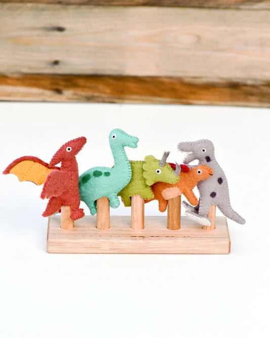 Felt Finger Puppets .  Dinosaurs .