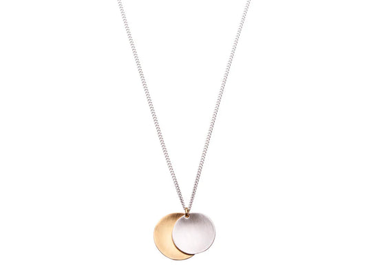 Necklace . Disc . Silver Top .