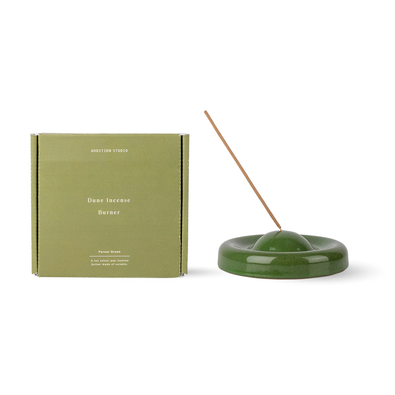 Dune Ceramic Incense Holder . Forest Green