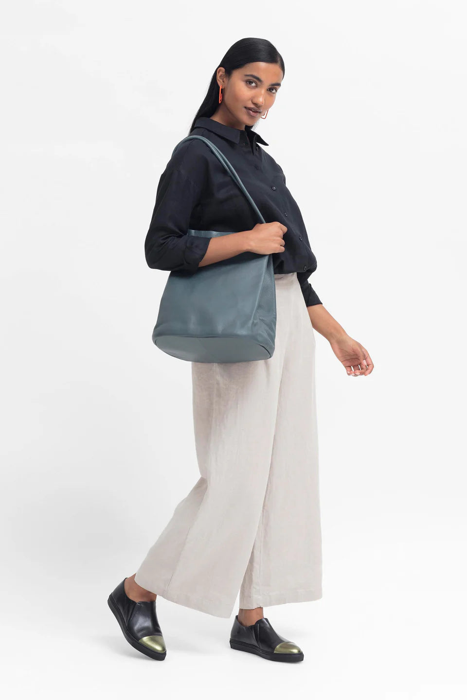 Orsa Leather Bag . Slate