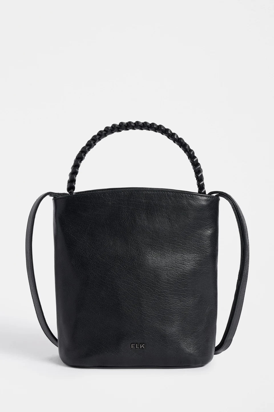 Bolenn Crossbody Leather Bag . Black
