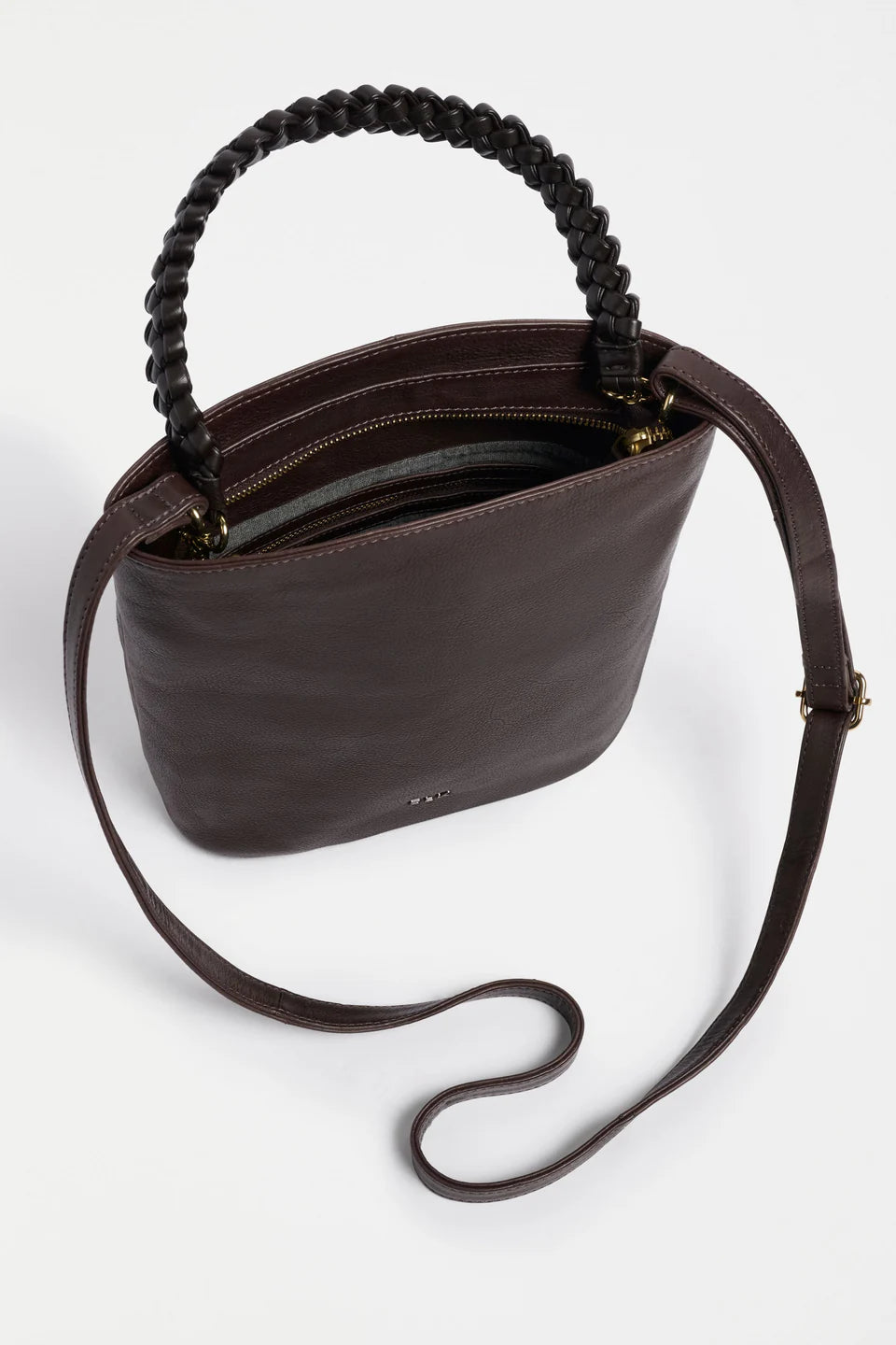 Bolenn Crossbody Leather Bag . Espresso