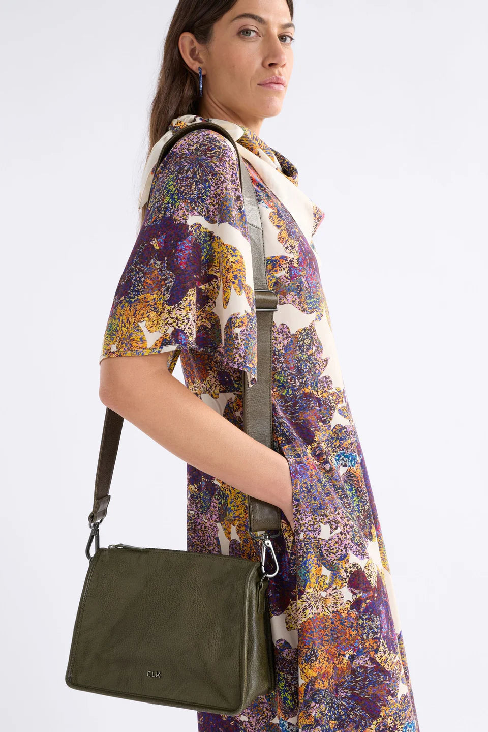 Halben Crossbody Bag . Dark Olive
