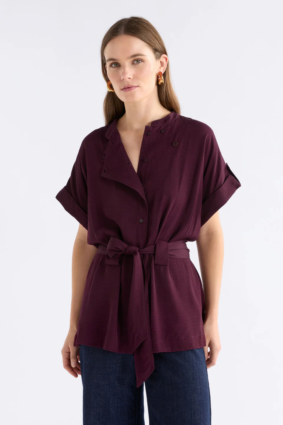 Meikes Shirt . Burgundy
