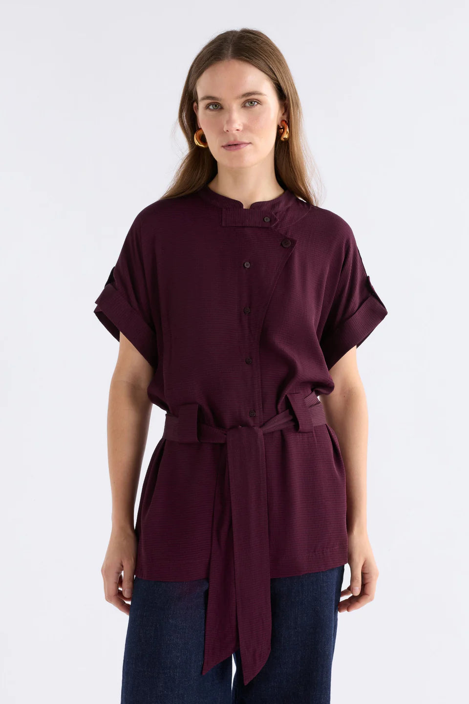 Meikes Shirt . Burgundy