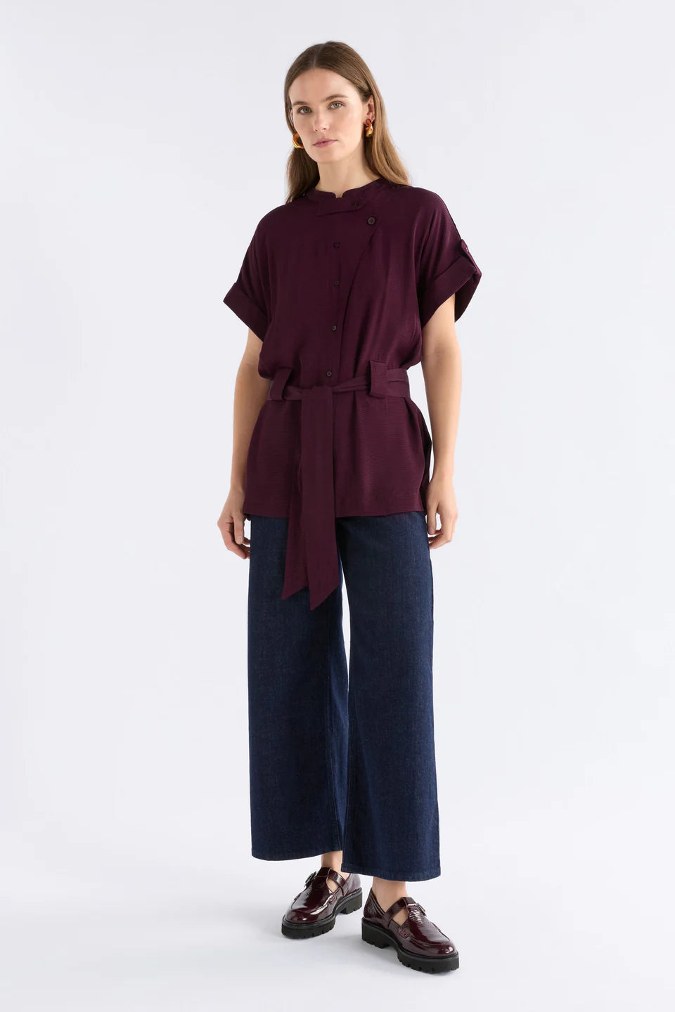 Meikes Shirt . Burgundy