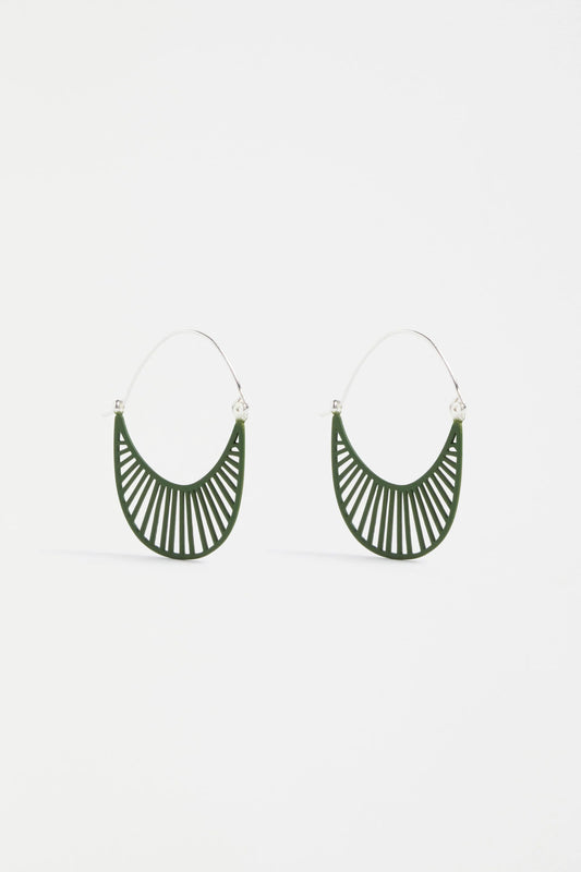 Earrings . Solsken Small Hoop . Green