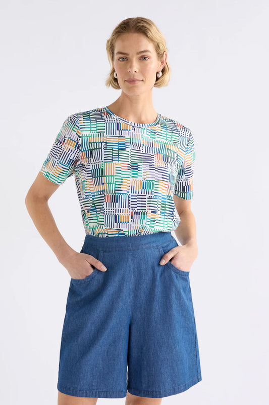 Hanen Organic Cotton T Shirt . Chess Print