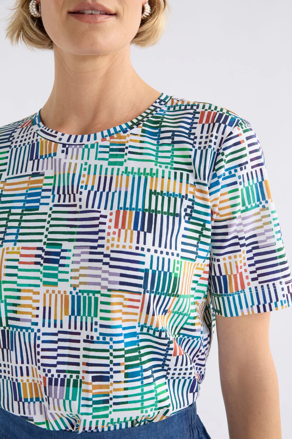 Hanen Organic Cotton T Shirt . Chess Print