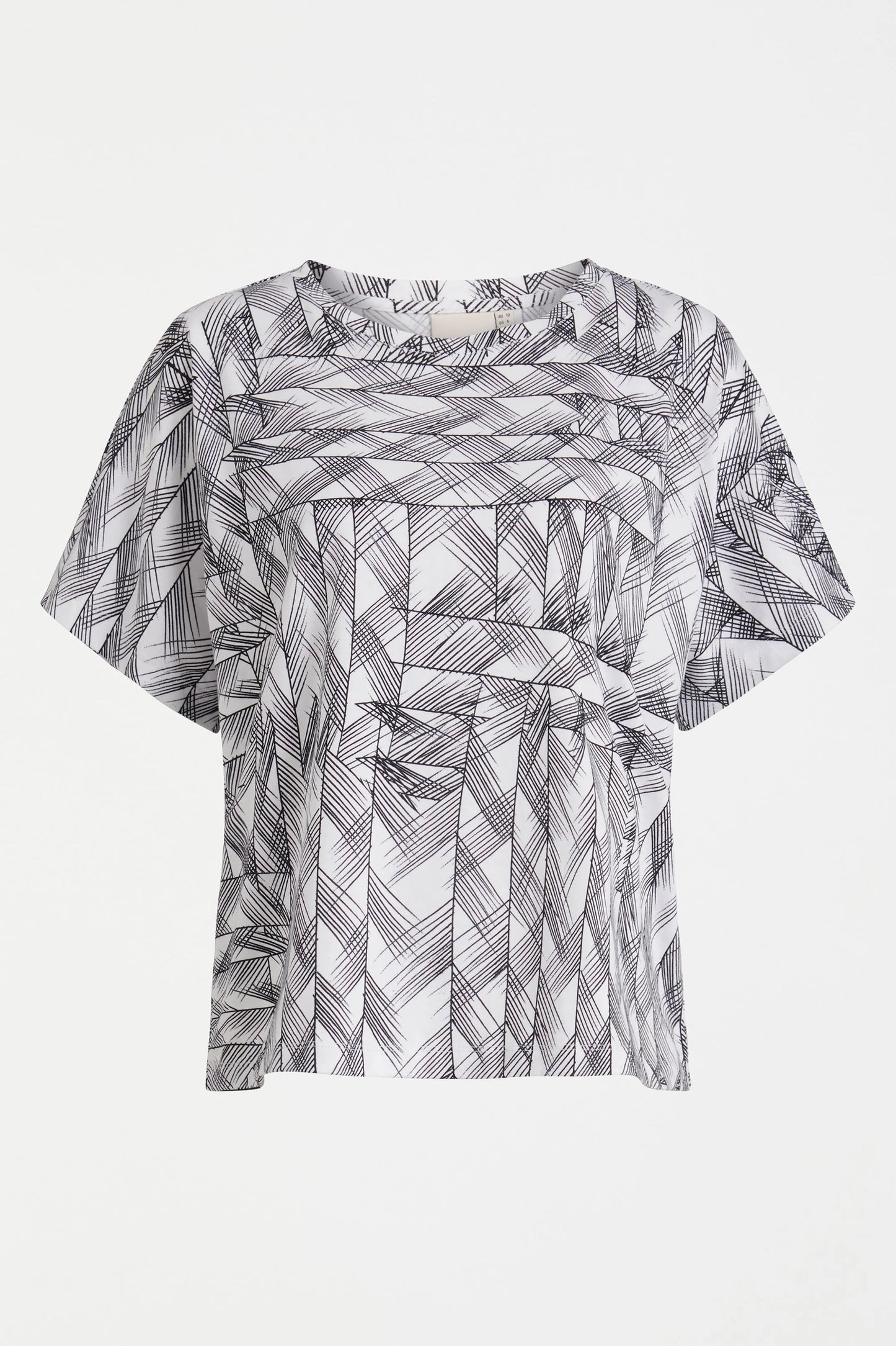 Haki Organic Cotton T Shirt . White Line Print