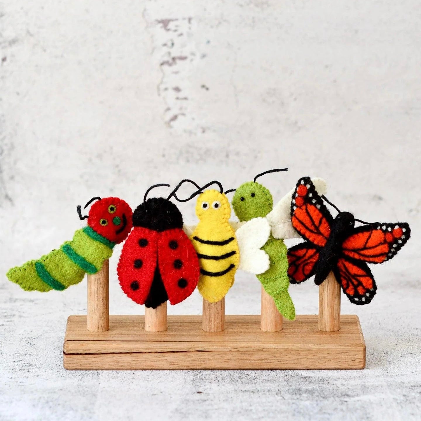 Felt Finger Puppets . Garden Bugs + Insects