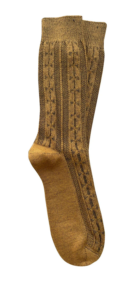 Merino Wool Socks . Chunky Cable . Mustard .