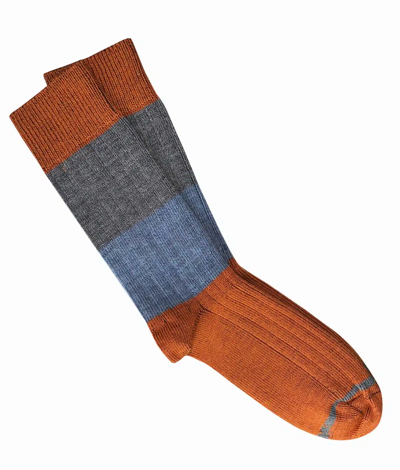 Merino Wool Socks . Chunky Rib . Rust