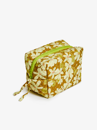 Violet Floral Bathroom Bag . Mustard