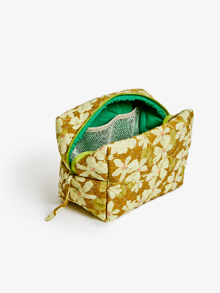 Violet Floral Bathroom Bag . Mustard