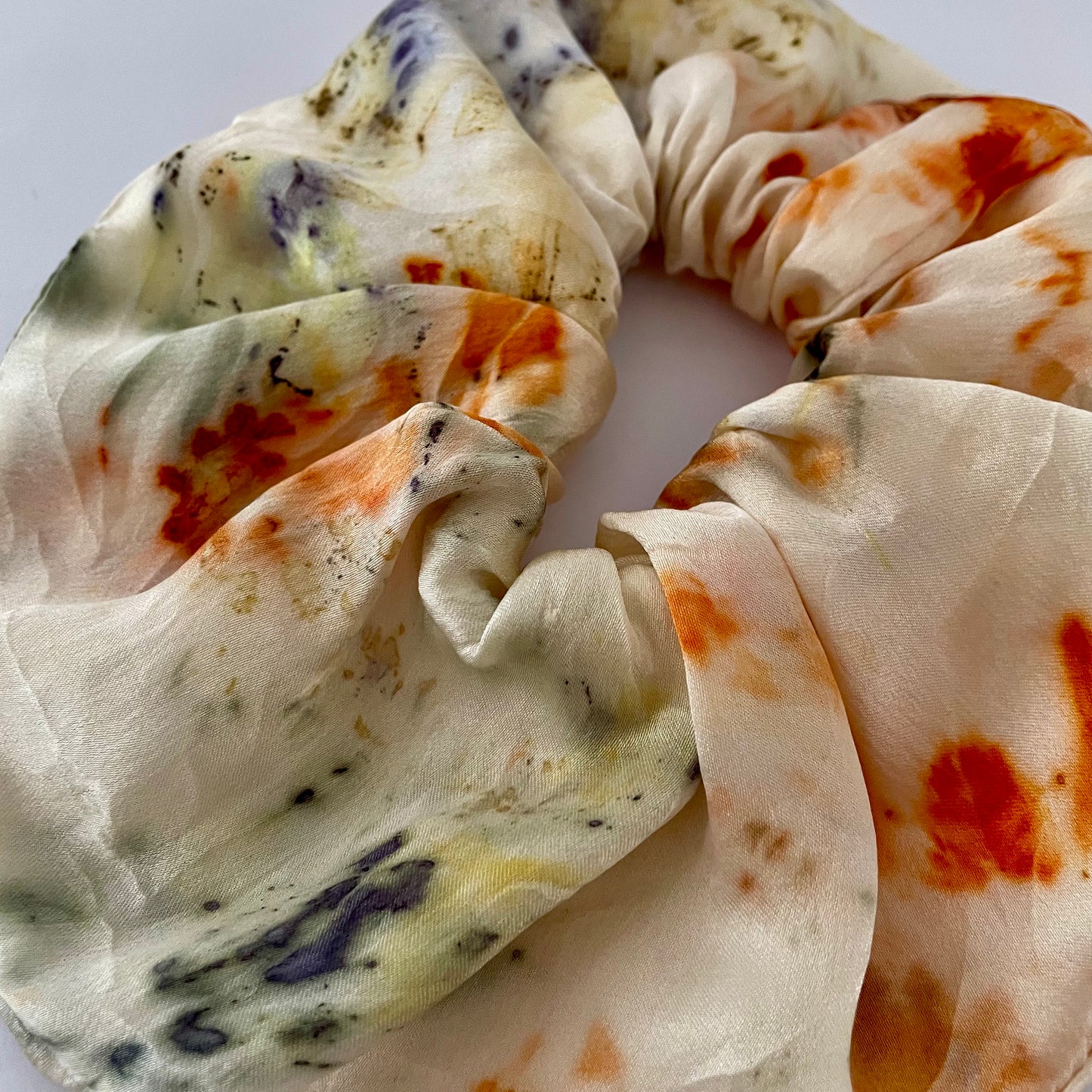 Silk Hair Scrunchie . Floral