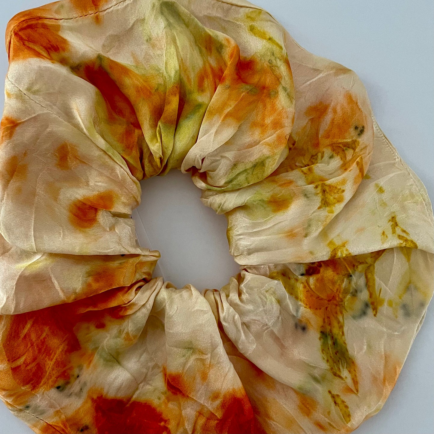 Silk Hair Scrunchie . Marigold