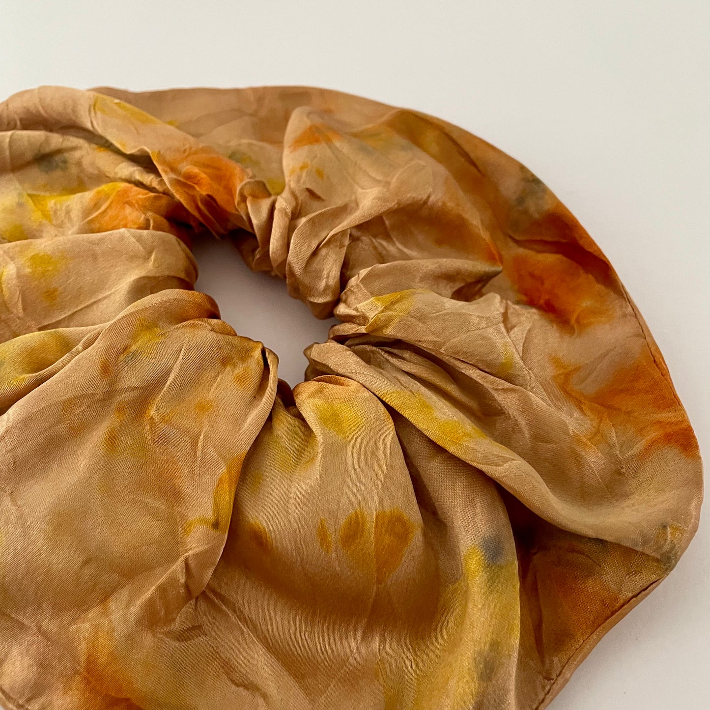 Silk Hair Scrunchie . Bronze