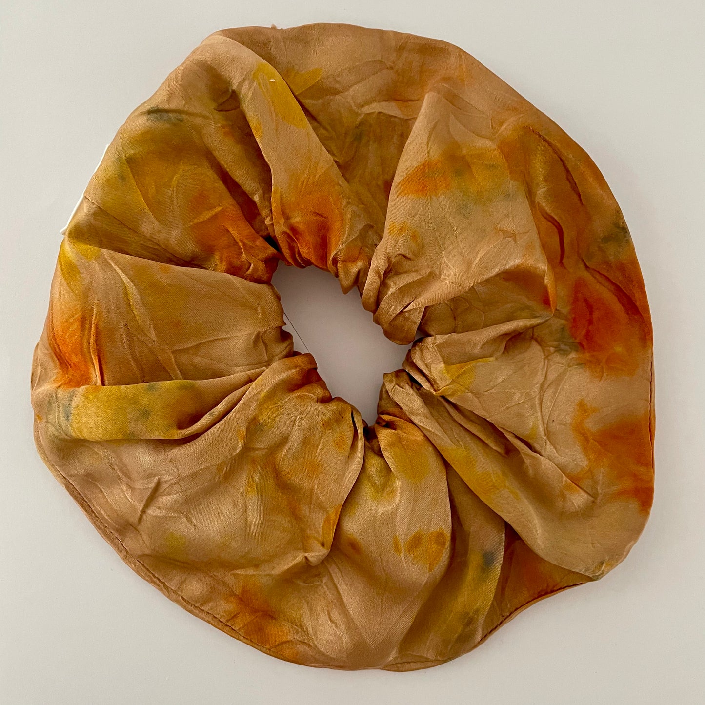 Silk Hair Scrunchie . Bronze