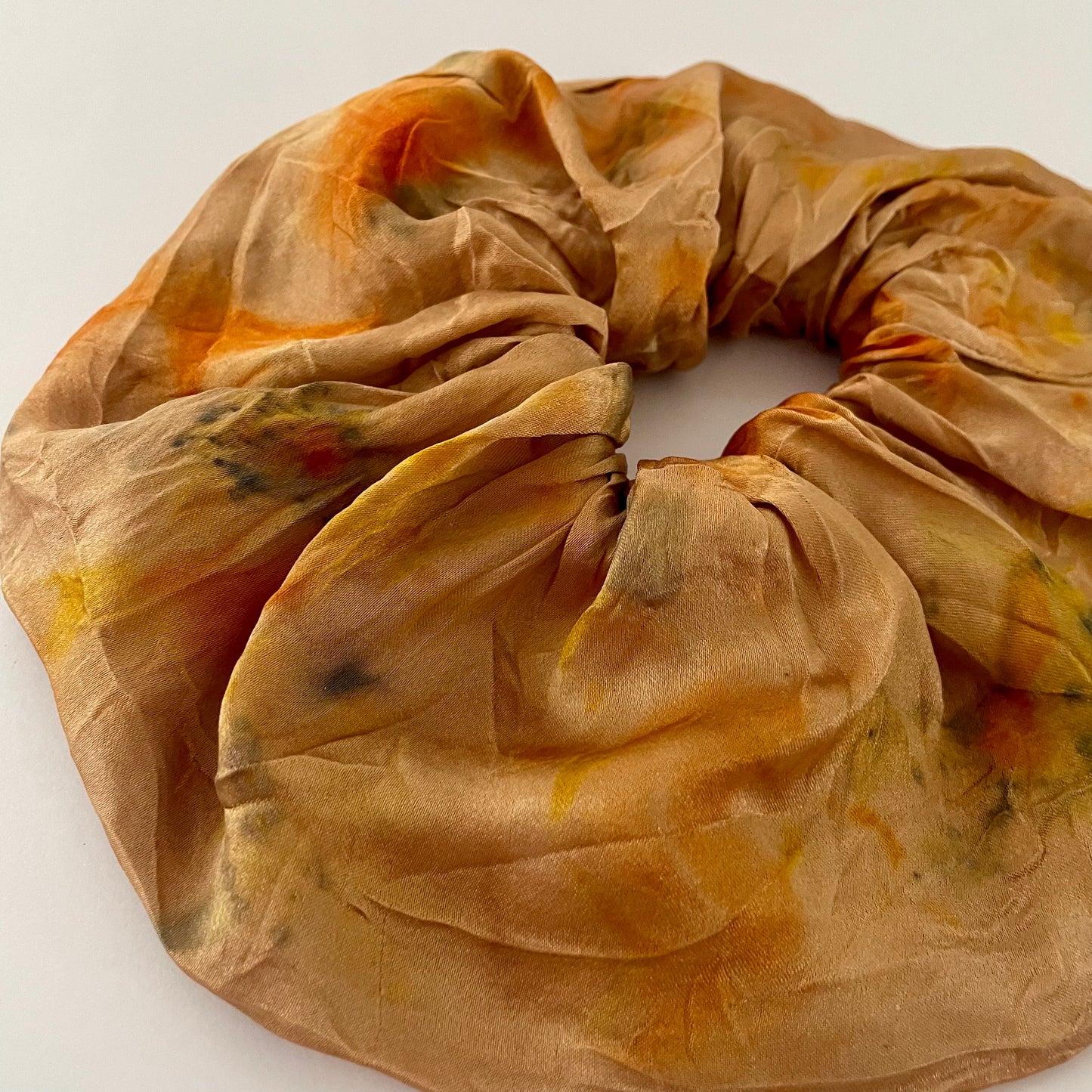 Silk Hair Scrunchie . Bronze