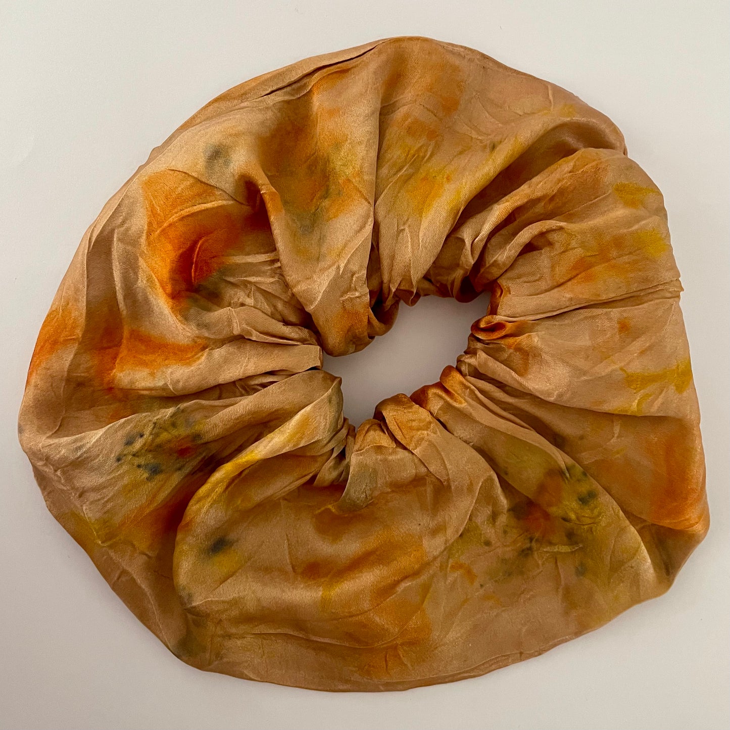 Silk Hair Scrunchie . Bronze