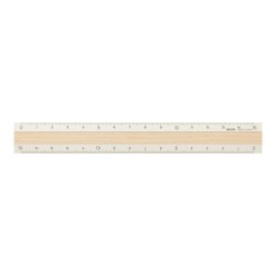 Aluminium 15cm Ruler . Pale with Wood