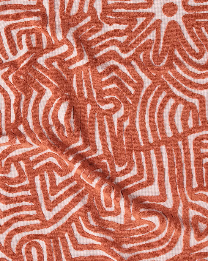 Kalaya Tjukurpa Sand . Embossed Terry Bath Robe