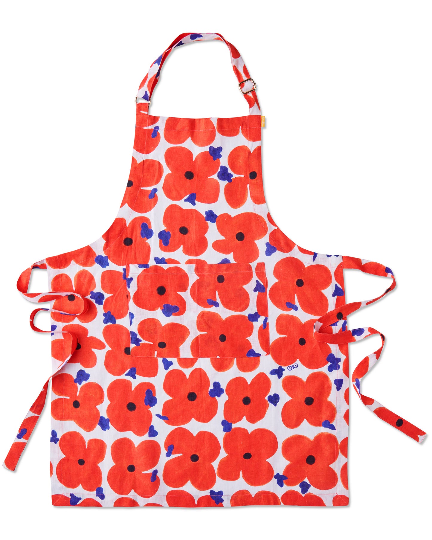 Ken Done Linen Apron . Pop Floral